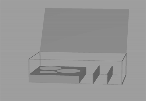 Animierte, frei drehbare 3D-Ansicht der massgeschneiderten Verpackung