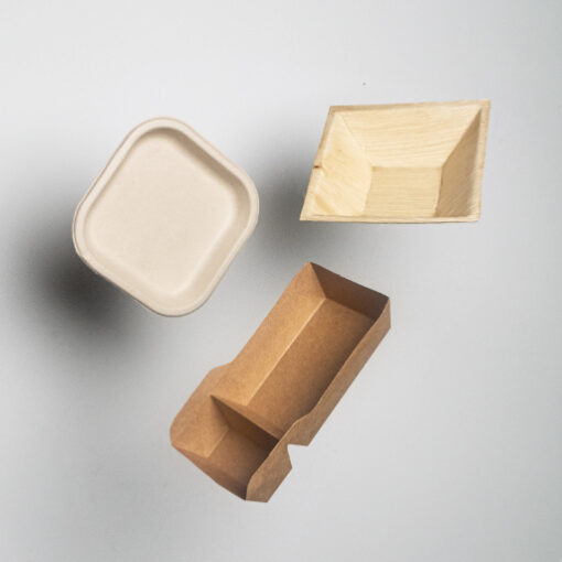 Nachhaltige Verpackungen und Einweggeschirr aus dem earth2earth Standard-Sortiment
